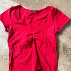 Red Brandy Melville red v neck top